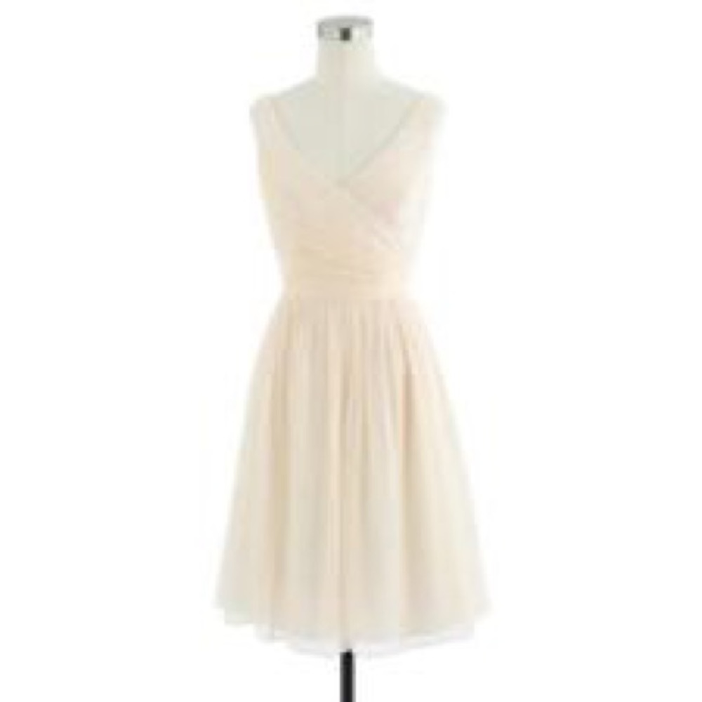 J. Crew Heidi Ivory Silk Chiffon Dress NWT
